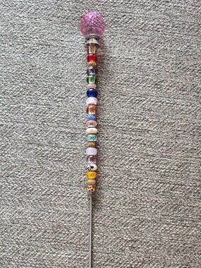 Handmade Beaded Fairy Wand Garden Stake 13 Inch